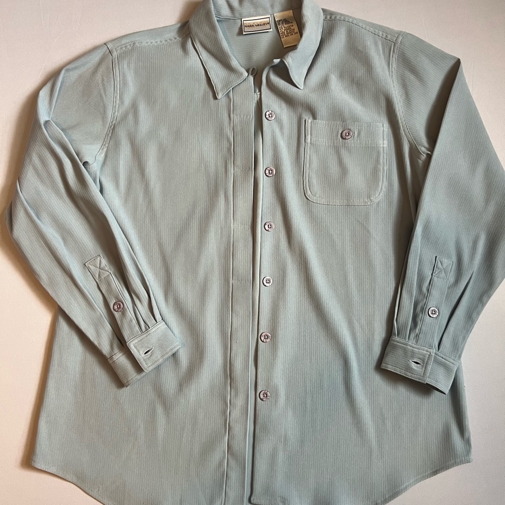 Women's Light Blue Button Down Shirt